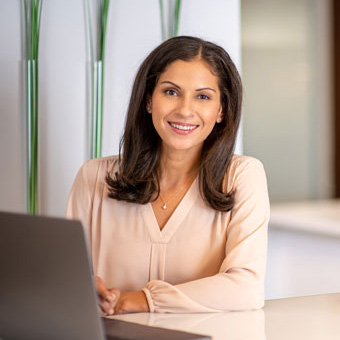 Office manager at desk