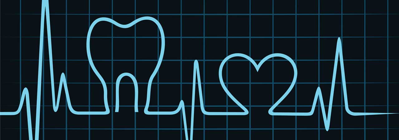 Illustration of EKG with tooth shapes