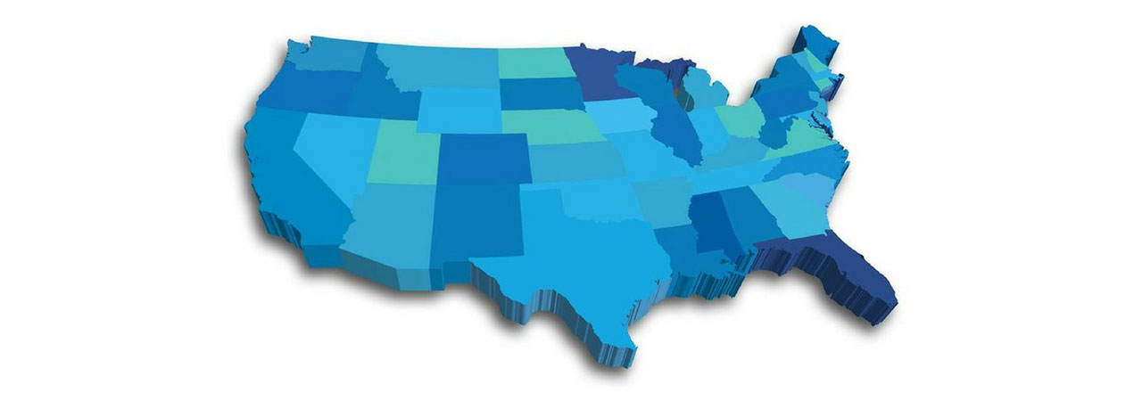 3d vector map of united states